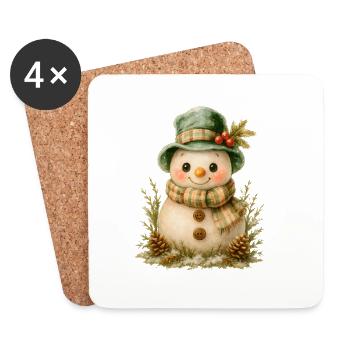 Winter Friend Snowman - Coasters (set of 4) - white - Front