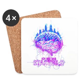 I Am The Cityscape - Neon Brain - Coasters (set of 4) - white - Front
