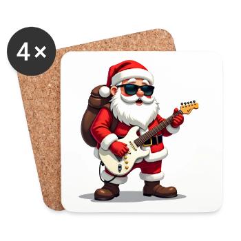 Christmas Skirt Santa - Coasters (set of 4) - white - Front
