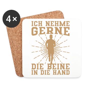 Coureur de marathon Take The Legs In Hand Running - Dessous de verre (lot de 4) - blanc - Devant