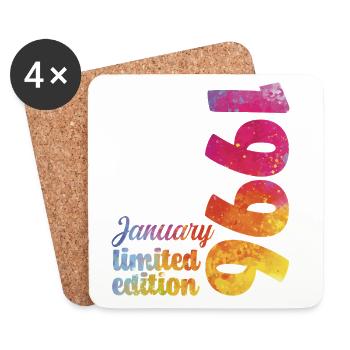 January 1996 Birthday Gift - Coasters (set of 4) - white - Front