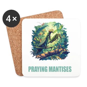 Mantes religieuses Mantes religieuses - Dessous de verre (lot de 4) - blanc - Devant