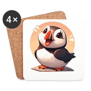 Puffin Papageientaucher - Untersetzer (4er-Set) - Weiß - Vorne