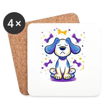 Proud Puppy Bone Accent - Coasters (set of 4) - white - Front