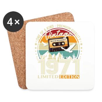 54th Birthday Cassette December 1971 - Coasters (set of 4) - white - Front