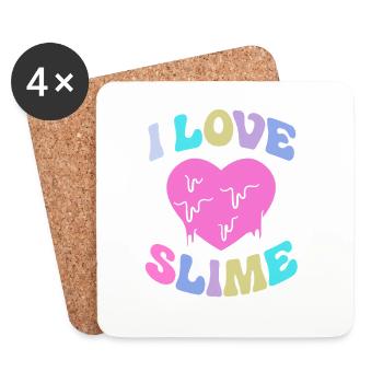 Slime Slime Slimy - Dessous de verre (lot de 4) - blanc - Devant