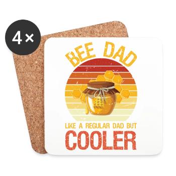 Père abeille, apiculteur miel, apiculteur drôle, - Dessous de verre (lot de 4) - blanc - Devant