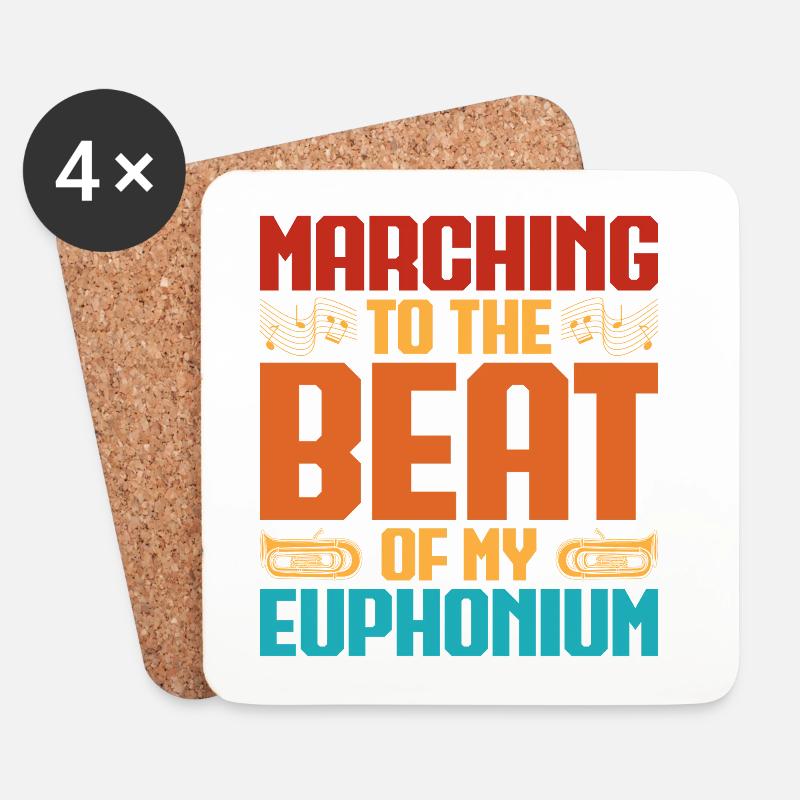 Euphonium Marching The Beat Baritone Marching Band - Untersetzer (4er-Set) - Weiß