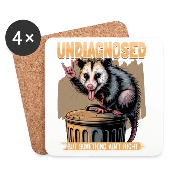 Funny Opossum - Coasters (set of 4) - white - Front