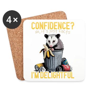 Funny Opossum - Coasters (set of 4) - white - Front