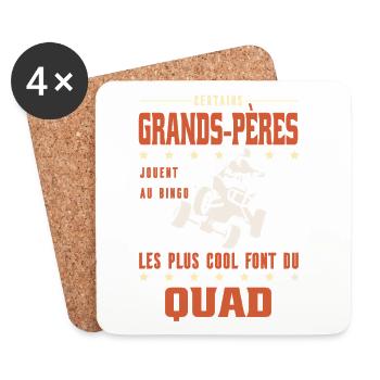 Certains Grands-Pères Font du Quad Humour Papy  - Dessous de verre (lot de 4) - blanc - Devant