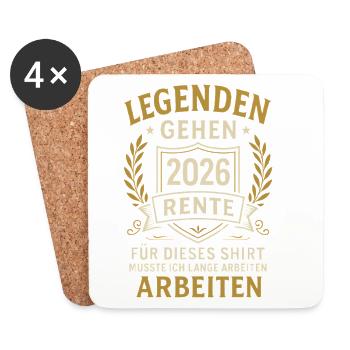 Pension 2026, legend farewell - Coasters (set of 4) - white - Front