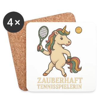 Tennis licorne, Girl Magic - Dessous de verre (lot de 4) - blanc - Devant