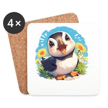 Puffin Papageientaucher - Untersetzer (4er-Set) - Weiß - Vorne