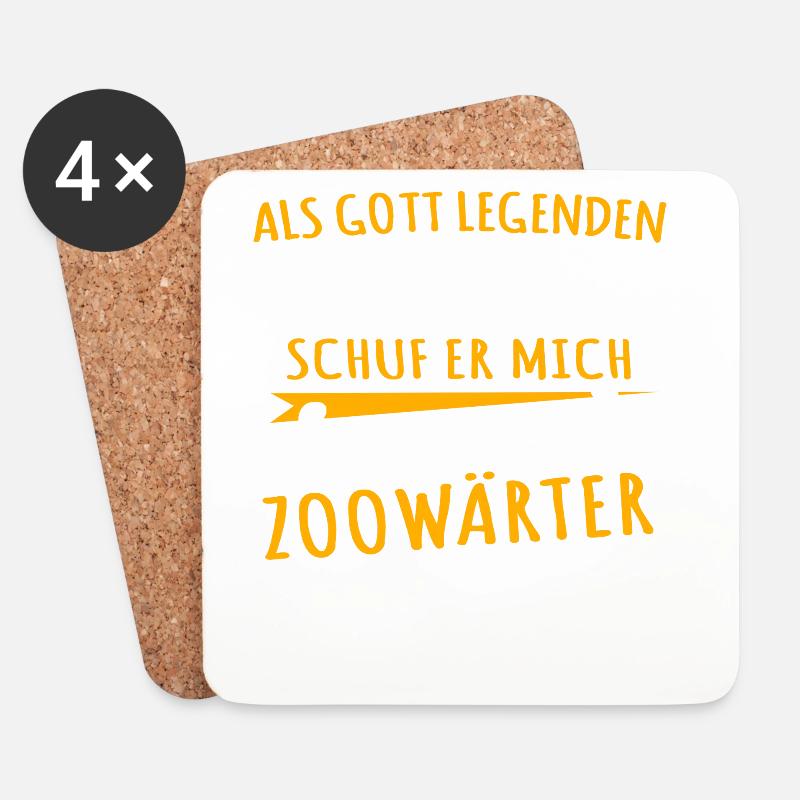 Zoowärter - Untersetzer (4er-Set) - Weiß