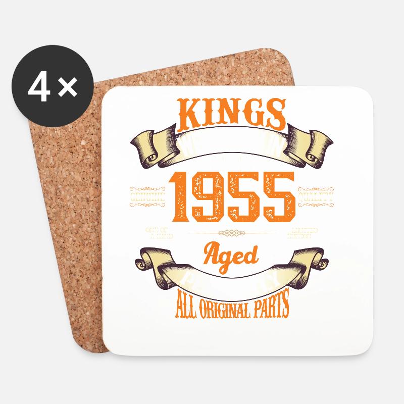 Kings geboren 1955 - Untersetzer (4er-Set) - Weiß