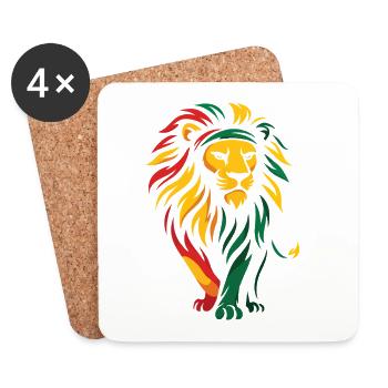 African Lion – Melanin Pride Black Heritage - Coasters (set of 4) - white - Front
