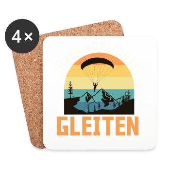 Gleitschirm ÜBER HORIZONTE GLEITEN Lustig - Untersetzer (4er-Set) - Weiß - Vorne