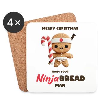 Ninja Brotmann - Untersetzer (4er-Set) - Weiß - Vorne