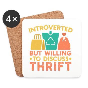 Thrift Shopper Introverted But Willing Discuss - Untersetzer (4er-Set) - Weiß - Vorne