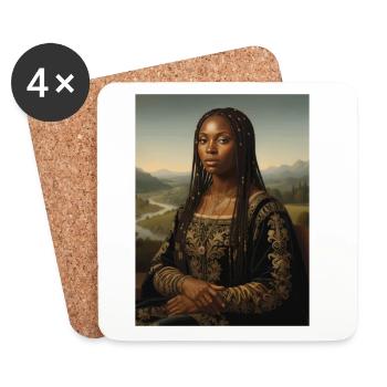 Jouconde noire – Racines africaines Fierté de mélanine - Dessous de verre (lot de 4) - blanc - Devant