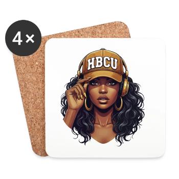 HBCU – African Roots Black Excellence Pride - Untersetzer (4er-Set) - Weiß - Vorne