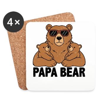 Papa Bear - Coasters (set of 4) - white - Front
