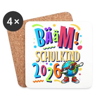 Bääm Écolier 2026 - Dessous de verre (lot de 4) - blanc - Devant
