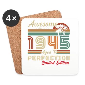 awesome since 1945 - Dessous de verre (lot de 4) - blanc - Devant
