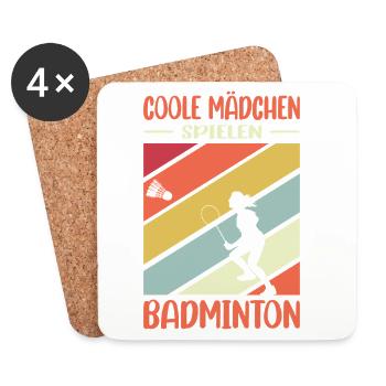 Joueur de badminton offre des tenues de badminton - Dessous de verre (lot de 4) - blanc - Devant