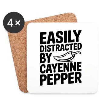 Facilement distraite par Pepper - Dessous de verre (lot de 4) - blanc - Devant