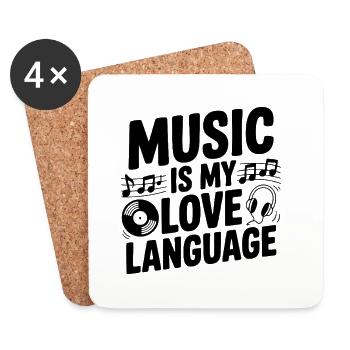 Music is my Love Language - Coasters (set of 4) - white - Front