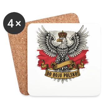 For Poland Into Battle Eagle - Coasters (set of 4) - white - Front