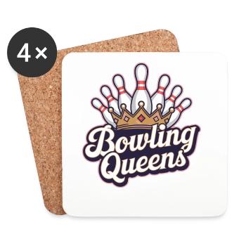 Bowling Queens Crown Skittles Team Ligue féminine - Dessous de verre (lot de 4) - blanc - Devant