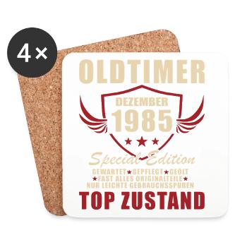 Oldtimer Dezember 1985 Spezial Edition - Untersetzer (4er-Set) - Weiß - Vorne