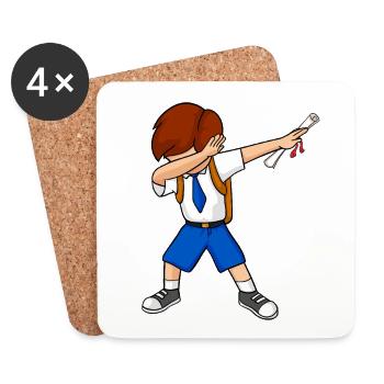 Dabbing Graduation Kid Diploma School Student - Coasters (set of 4) - white - Front
