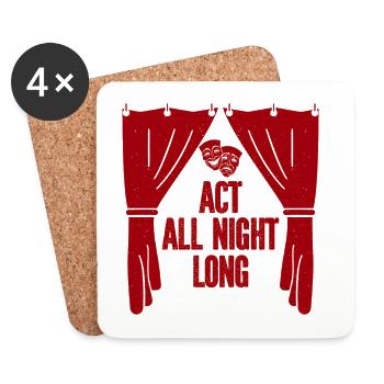 Spectacle de théâtre musical toute la nuit - Dessous de verre (lot de 4) - blanc - Devant