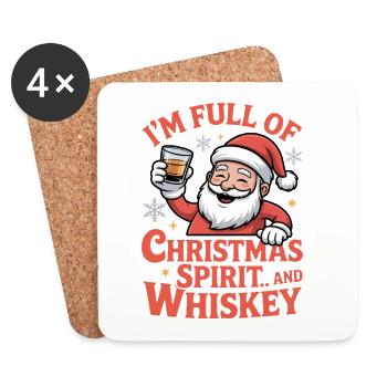 Santa Whiskey Christmas Spirit - Dessous de verre (lot de 4) - blanc - Devant