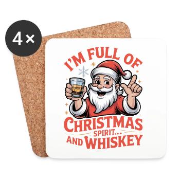 Santa Whiskey Spirit Tee - Dessous de verre (lot de 4) - blanc - Devant