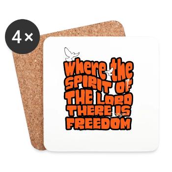 Where The Spirit Of The Lord Is There Is Freedom - Dessous de verre (lot de 4) - blanc - Devant