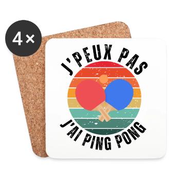 I Can't I Have Ping pong Humor Gift - Coasters (set of 4) - white - Front