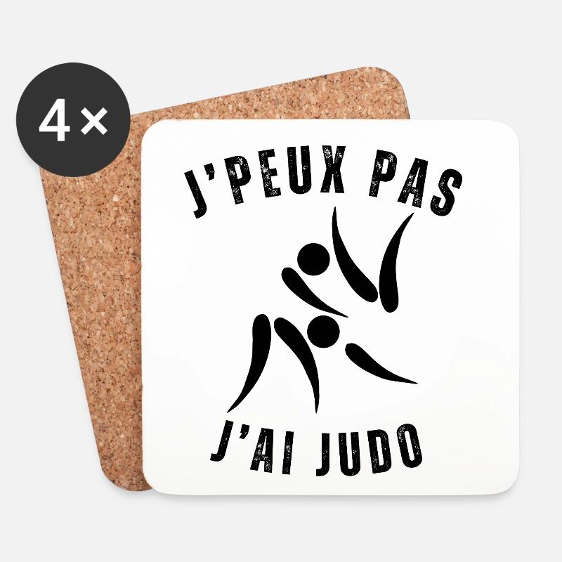 Ich kann nicht, ich habe Judo-Humor-Geschenk - Untersetzer (4er-Set) - Weiß