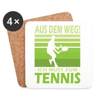 Joueur de tennis offre des tenues de paroles de tennis - Dessous de verre (lot de 4) - blanc - Devant