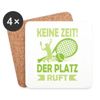 Joueur de tennis offre des tenues de paroles de tennis - Dessous de verre (lot de 4) - blanc - Devant