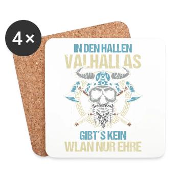 Mittelalter Schildwall Mittelaltermarkt Wikinger - Untersetzer (4er-Set) - Weiß - Vorne
