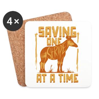 Okapi Tier Sauvegarder une bande à la fois - Dessous de verre (lot de 4) - blanc - Devant