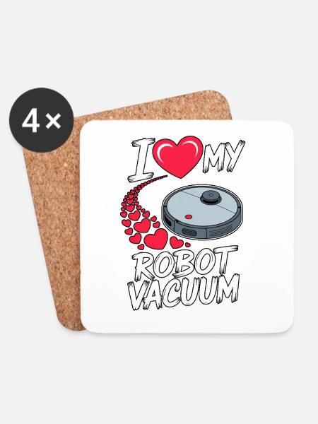 I Love My Saugroboter Saugerroboter - Untersetzer (4er-Set) - Weiß