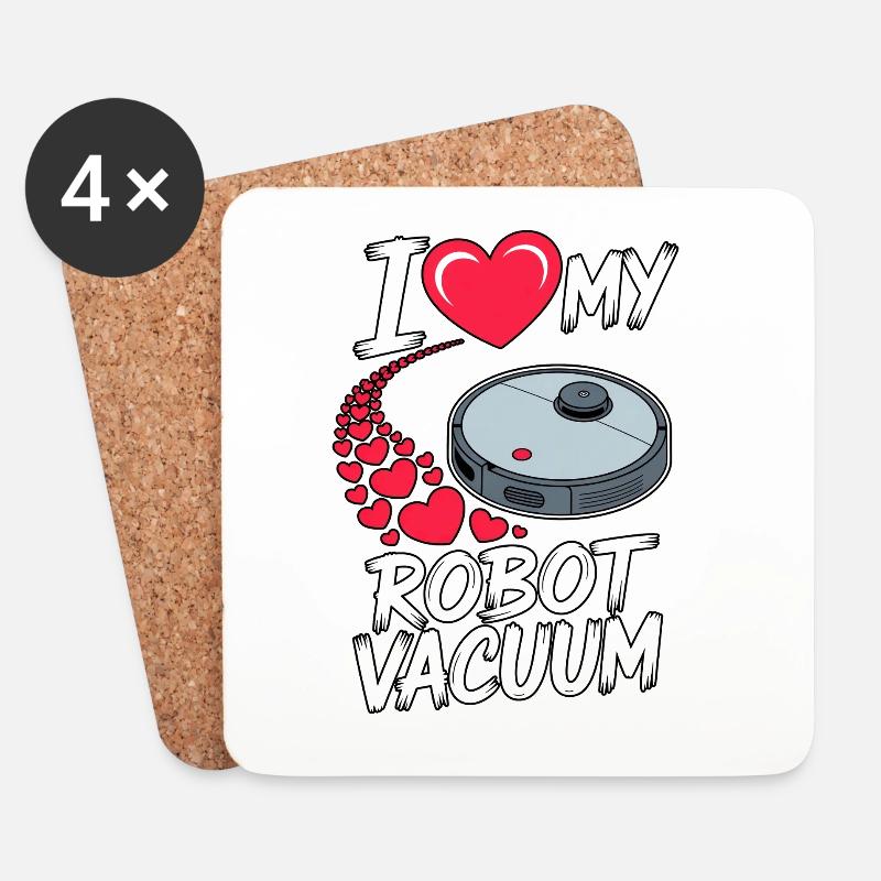 I Love My Saugroboter Saugerroboter - Untersetzer (4er-Set) - Weiß