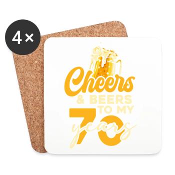 70 Jahre Cheers & Beers - Untersetzer (4er-Set) - Weiß - Vorne