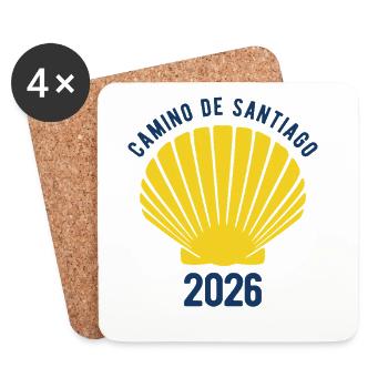 Buen Camino 2026 | Jakobsweg, Pilger, Santiago - Untersetzer (4er-Set) - Weiß - Vorne